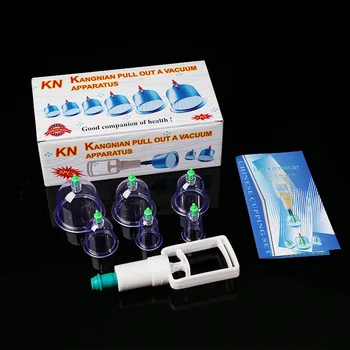 Комплект от 6 чаши за баночного Китайски масаж вакуум баночный и антицелулитен Масаж Издънка с помпа Баночная терапия за тяло Здравеопазване