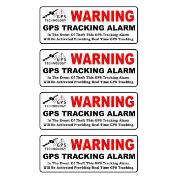 4шт Предупредителен стикер на GPS, червена и черна анти-кражба на Стикер на прозореца на колата, 10 * 4 см, Водоустойчив Стикер с аларма GPS система ЗА ПРОСЛЕДЯВАНЕ на автомобила, Охранителна стикер