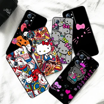 Карикатура на Sanrio Hello Kitty За OPPO Find X6 X5 X3 A54S A5 A94 A16 A53S магистрала a57 A74 A72 A98 A78 A96 A9 5G Black Калъф за вашия телефон