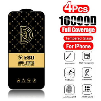 4шт ESD Golden Diamond OG Закалено Стъкло За IPHONE 14 13 Pro Max 12 Mini 11 Pro XR XS MAX 6S 7 8 Plus Защитно фолио за екрана