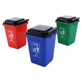 Мини-сортиране на отпадъци Kawaii, пластмасова банка за съхранение вкъщи, играчки за декорация, органайзер за химикалки, мини-кофа за боклук, мини-кофа за боклук, модел боклуци кофи