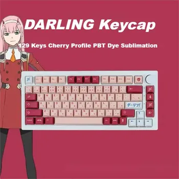 129 клавиши Darling Keycaps с черешов профил, боядисани в ПБТ-цвят, персонализирани за механична клавиатура 61 /64/68/75/84/87/96/98104/108 Подредба