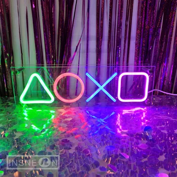 Иконата на играта Неонова реклама Led стенни атмосфера Нощни осветителни тела за игра стая Украса бара KTV Празнични подаръци Неонова лампа 5 В