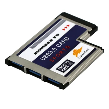 USB 3.0 Express Card 3-портов карта за разширяване на 34/54 mm адаптер Конвертор USB3.0 в Expresscard Express Card за лаптоп