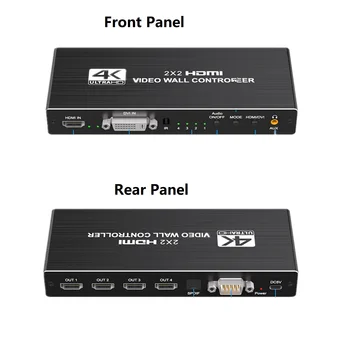 4K Матричен HDMI-съвместим Контролер Видеостены 2X2 DVI Видеостенный Процесор 1x4 дървен материал 1X3 3x1 4X1 MultiVideo Screen Процесор Splicer