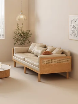 Японски разтегателен диван от масивна дървесина, сгъваема с двойна употреба, богат на функции за единично и двойно сгъваема легло