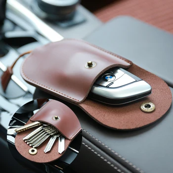 Чантата за ключовете ръчно изработени мъжки домашна многофункционална чанта за ключовете от колата с голям капацитет дамска кожена чанта универсална выдвижного тип