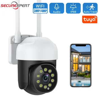 3-Мегапикселови Wifi Камера за Видеонаблюдение Sasha PTZ Безжична ip Камера AI Human Detection за Нощно Виждане IP66 Външна Домашна Камера за Видеонаблюдение