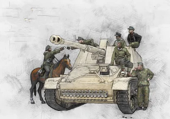 Фигурка от небоядисана смола в мащаб 1/35, история на екипажа мини-резервоар и кавалерия (без резервоар) Комплекти модели на GK Military New