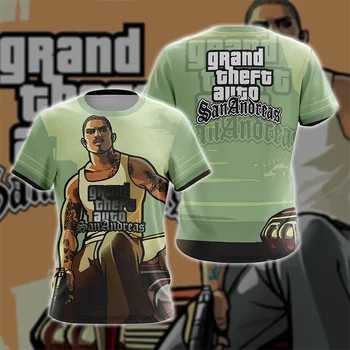 Играта GTA 5 Графични Тениски на Играта Grand Theft Auto V Тениска С 3D Принтом За Мъже Облекло Casual Тениска За Момчета Детски Тениска за Мъже Върховете Y2k