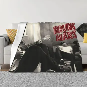 Одеяла Bruno Mars с плюшено принтом от коралов руно, многофункционални леки, тънки наметала за спално бельо, покривки за спални