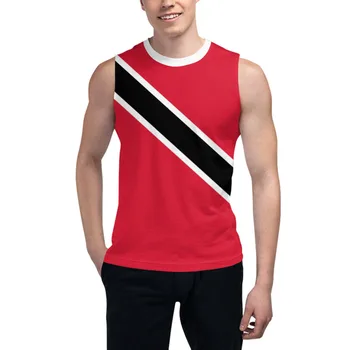 Тениска без ръкави, с Флага на Тринидад и Тобаго, 3D Мъжка Тениска За момчета, Върхове За спортни зали, Джоггеры за Фитнес, Баскетбол Тренировъчен Жилетка