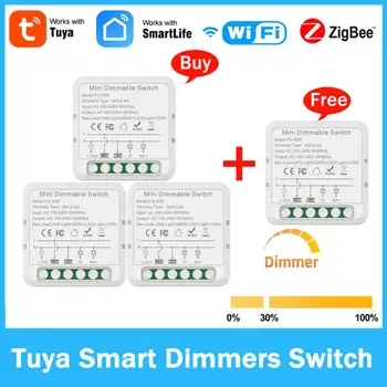 Модул Sasha ZigBee / Wi-Fi Smart Dimmer Switch Поддържа Двустранно Управление На Светодиодни Лампи Dimmable Switch Работи С Алекса Google Home