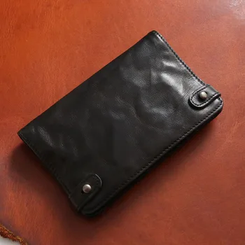 AETOO, мъжки дълъг портфейл от ретро-кожа, многопластови стяга за парите от телешка кожа, чанта за паспорт, портфейл tide youth