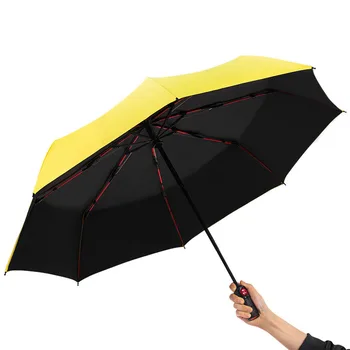 Луксозни полноавтоматические бизнес чадъри Мъжки Червени 8 Ребра, Три Сгъваеми мъжки Женски чадър От дъжд, Женски Ветрозащитный чадър в подарък