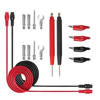 LJL-16Pcs Комплект тестови кабели за мултицет, заменящи Тестови кабели, писалки за дигитален мултицет, щипки тип 