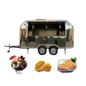Трейлър за хранене Air Stream, Пътуващ камион за бързо приготвяне на храна с кухненски бокс, Буксируемый ремарке За продажба на Ремаркета