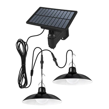 Слънчевата полилей, външна водоустойчива led лампа, окачена лампа с двойна глава, бижута, здрав, лесен за инсталиране, лесен за използване