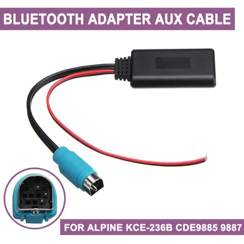12 В Автомобилен Bluetooth-адаптер Aux Модул Кабел Стерео AUX-IN За aux Bluetooth комплект за кола, За Alpine KCE-236B CDE9885 9887