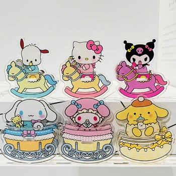 Kawai Санрио Аниме Hello Kitty Pochacco Тенис на Акрилни Украшение Cinnamoroll My Melody Скъпа Мультяшная Мебели за Дисплея