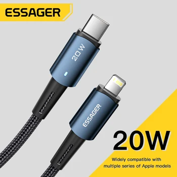 Essager C USB Кабел За iPhone 14 13 12 11 pro Max XS 20 W Кабел За Бързо Зареждане Type C До Датата на Изпращане на Осветление За iPad, Macbook