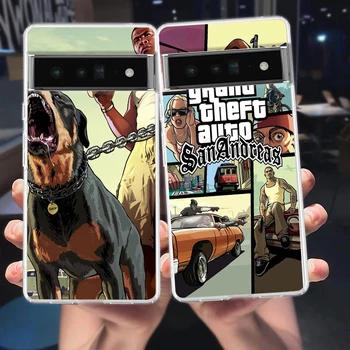 Grand Theft Auto GTA 5 Игри Калъф за Телефон Google Pixel 8 7 6 5 4 4XL Силикон 7A 6A 5A 4A 3A 3AXLPro 5G Прозрачна Обвивка