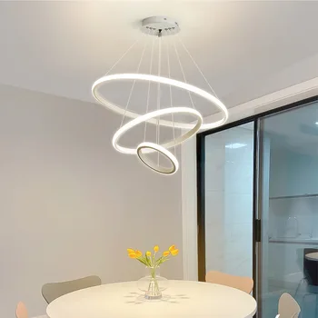 Led полилей с мощност 60 W, модерен тавана лампа 3 цвята в 1, Лампа за хол, трапезария, спалня, вътрешно осветление