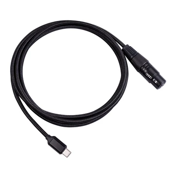 RISE-2X USB Кабел C за да се свържете с XLR-контакт, Кабел за свързване на микрофон USB C Тип C За да се свържете с XLR-контакт Студиен аудио кабел Mic Линк (2 М /6,6 фута)