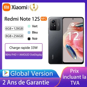 Смартфон Xiaomi Redmi Note 12S, Широкоформатен камера, NFC 108 Mp MediaTek Хелио G96, 6,43 инча, 90 Hz, бързо зареждане на 33 W, Глобалната версия