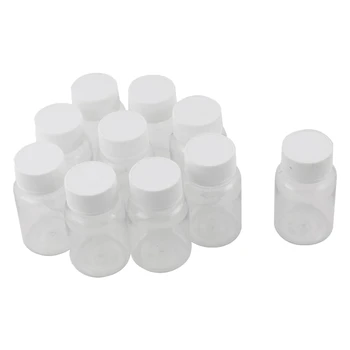 100шт бутилки за еднократна употреба 15 мл пластмасови PET прозрачни празни бутилки с винт на капака Здрав Лесен за използване Бял