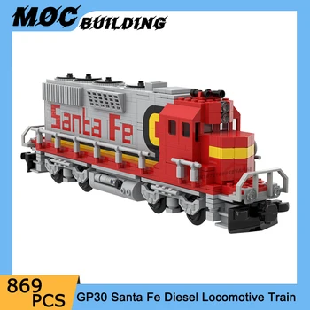 Градивните елементи на MOC Градски транспорт Жп GP30 Дизелов влак Iocomotive Технология на монтаж на тухли Развитие играчка за Коледен подарък