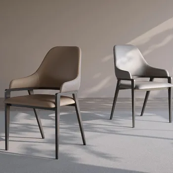 Кожени Прости трапезни столове Модерен минимализъм Greya Дизайнерски трапезни столове в скандинавски стил, Мебели за хотели Silla Comedor