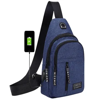 Мъжка чанта през рамо с USB 2023, ежедневни нагрудная чанта, бизнес мъжки чанти, Мултифункционален женски раница, Велосипеди спортна раница, чанта