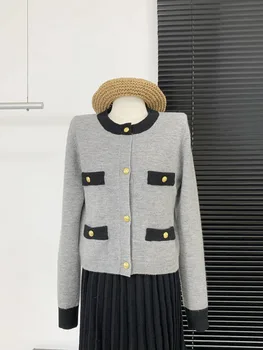 Случайни ретро модерен пуловер, женски уютен пуловер в стил мозайка, Вязаный пуловер на улица дизайн, Женски нови върхове