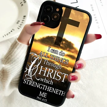 5 5S SE 2020 Калъф за вашия Телефон, Калъф за iPhone 6 6S 7 8 PLUS X XR XS 11 12 13 MINI 14 PRO MAX Гума Исус Христос Християнството и Библията