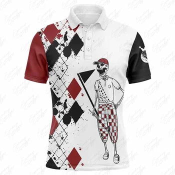 Мъжки Нова риза за голф, спорт на открито, лятна бързосъхнеща дрехи за спорт и отдих, джърси, модни облекла за голф
