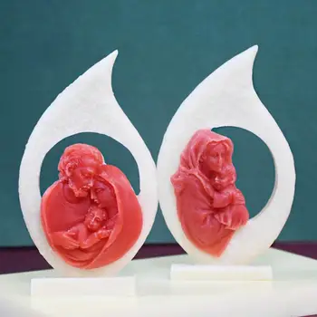 Силиконова форма за свещи Саграда фамилия, 3D Форма за фигурки на Исус Дева Мария, форми за ръчно изработени сапуни, Подарък-Коледна украса за дома
