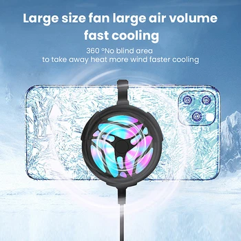 Мини-Fan Охлаждане Смартфон Turbo Gaming Мобилен Геймпад Cooler Fan Мобилен Телефон Type-C Cool Радиатор и Радиатор за iPhone и Android