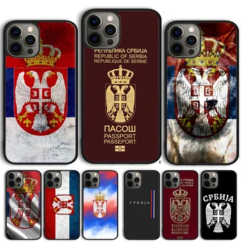 Калъф за мобилен телефон с флага на Сърбия за iPhone 15 SE2020 6 7 8 Plus XR XS за Apple 13 11 12 14 Mini Pro Max Cover корпуса fundas Shell