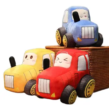 Кавайный трактор Peluche Toys Чудесна имитация на автомобила, плюшени играчки, мека мультяшная възглавници-трактор, творчески подарък за рожден Ден за момчета