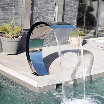 60x30cm / 40x20cm Фонтан за басейна Водопад Фонтан от неръждаема стомана Градина Езерото За плуване Декоративен хардуер кран