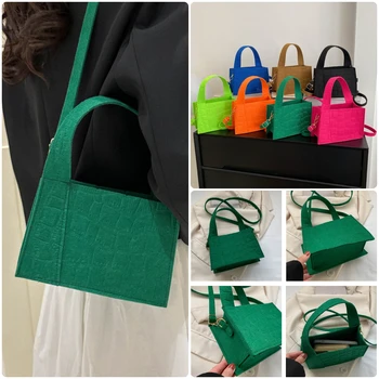 Реколта дамски фетровая Малка квадратна чанта е Лесна и универсална чанта с текстура камък Модни ежедневна чанта през рамо Чанта-месинджър