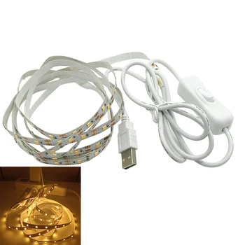 SMD 2835 5V USB с бяла светлина, led лента, празнична коледна лампа, led лента, осветление за украса на телевизор в стаята, осветление de