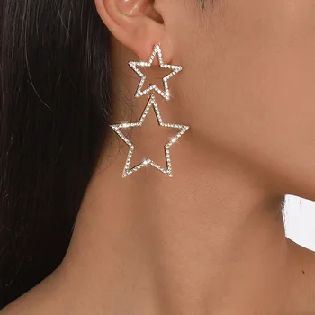 Модни пет Звездни обеци-карамфил за жени ZA Jewelry Maxi Обеци 2023 Сватбени декорации