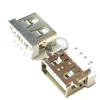 30 бр. оригинален нов USB конектор female / AF10.6 с къс корпус, SMD, на два фута, 4-пинов бял пластмасов жило, пълно с дръжка