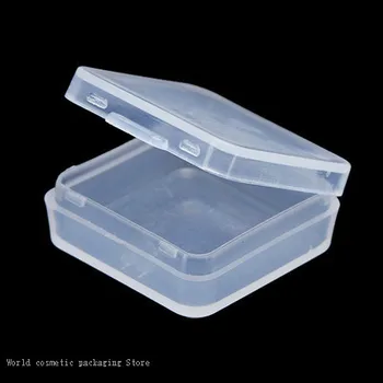 50шт Пластмасова Кутия Кутия За Чипове за Съхранение на Пластмасова Кутия За Съхранение Покрита Мини Кутия Квадратна Кутия Преносима Кутия За Хапчета