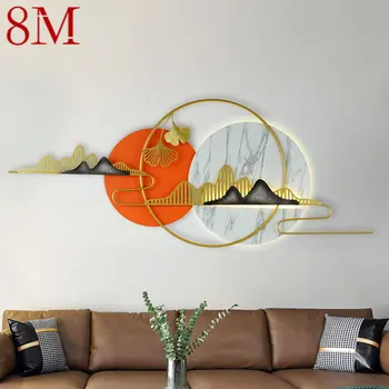 8M Китайската Стенни Модел Лампа LED Модерна Луксозна Креативна Кръгла Пейзаж от Стената в помещение за Всекидневна Спални
