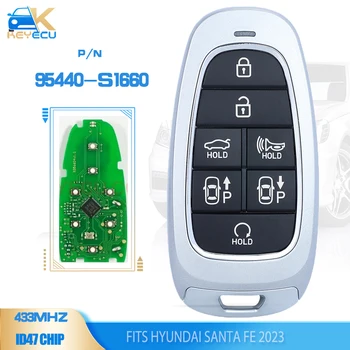 KEYECU 95440-S1660 Keyless Go Smart Remtoe Ключ 433 Mhz ID47 Чип 7 Бутон Ключодържател за Hyundai Santa Fe 2023
