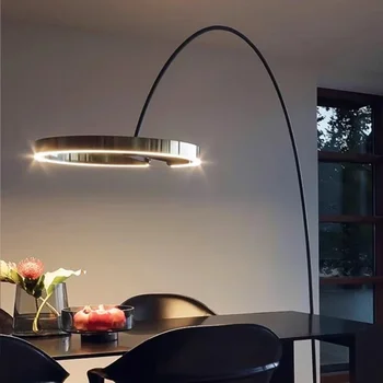 Скандинавски под лампа, модерен led лампа с регулируема яркост и дистанционно управление, декоративни осветление хол, спалня, кабинет