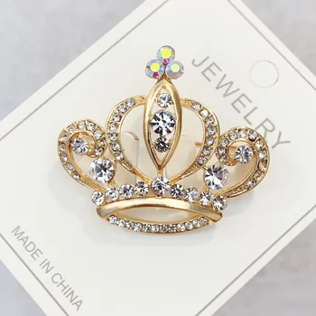Луксозни метални брошки във формата на корона, за жени, букви във формата на короната, Вечерни Офис брошки, Игли, Бижута, Коледни подаръци